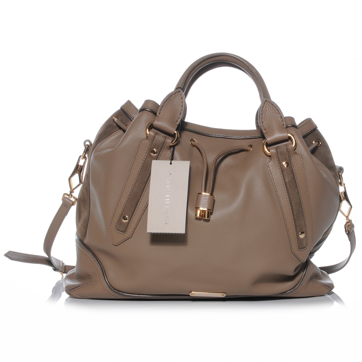 Burberry Leather Suede Earlsburn Mixed Media Tote Mole Grey 1 of 9