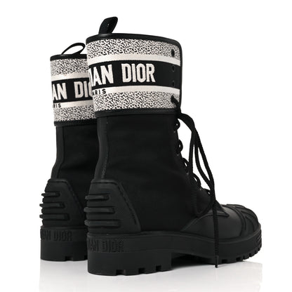 Christian Dior Calfskin Technical Fabric D-Major Ankle Boots 39 Black White 4 of 6