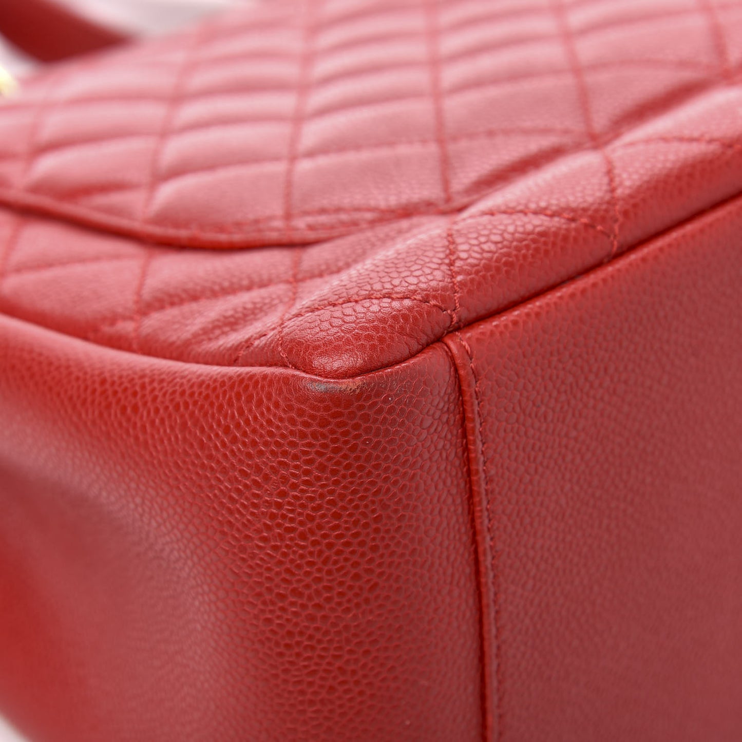 Caviar Quilted Grand Shopping Tote GST Red