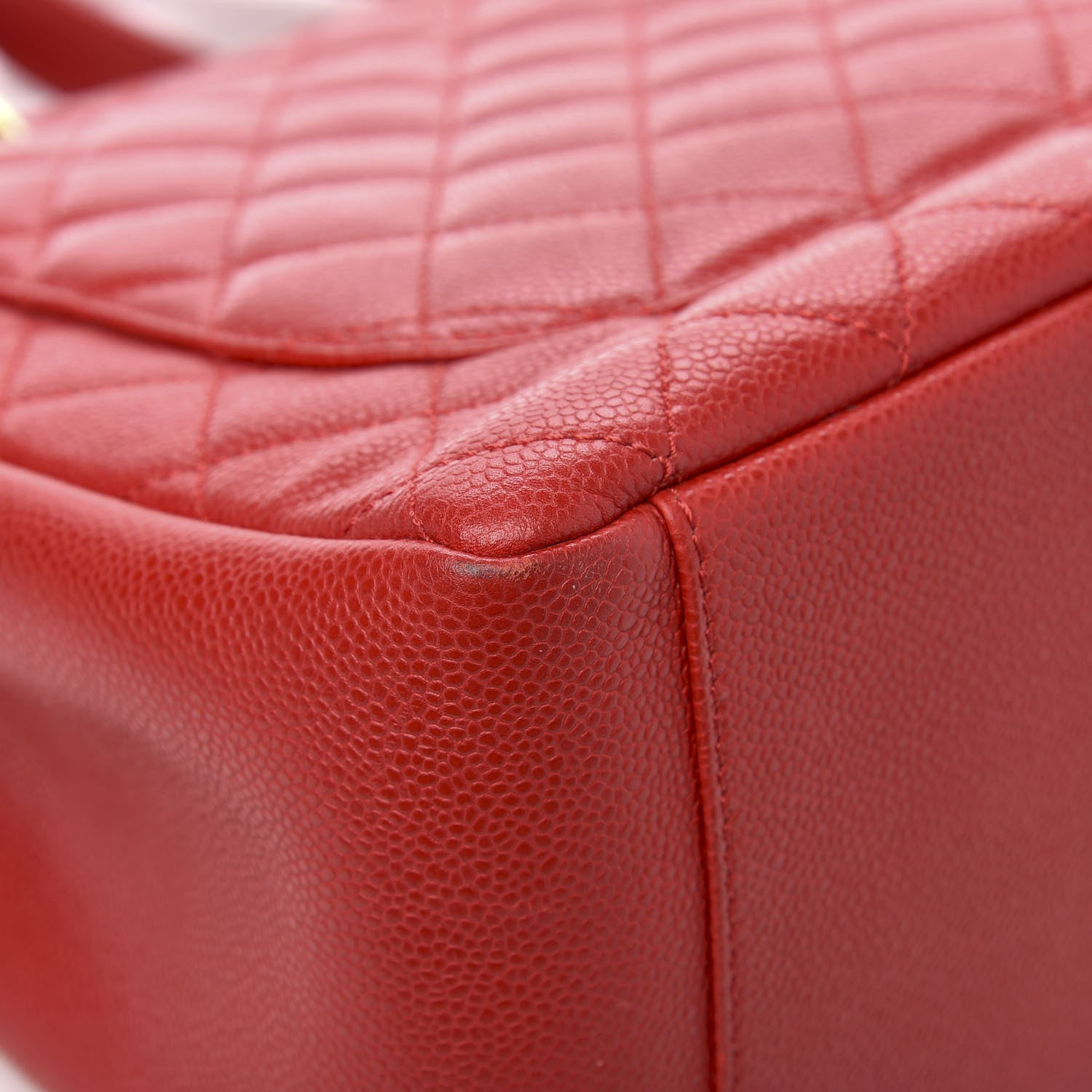 Chanel Caviar Quilted Grand Shopping Tote GST Red 9 of 11