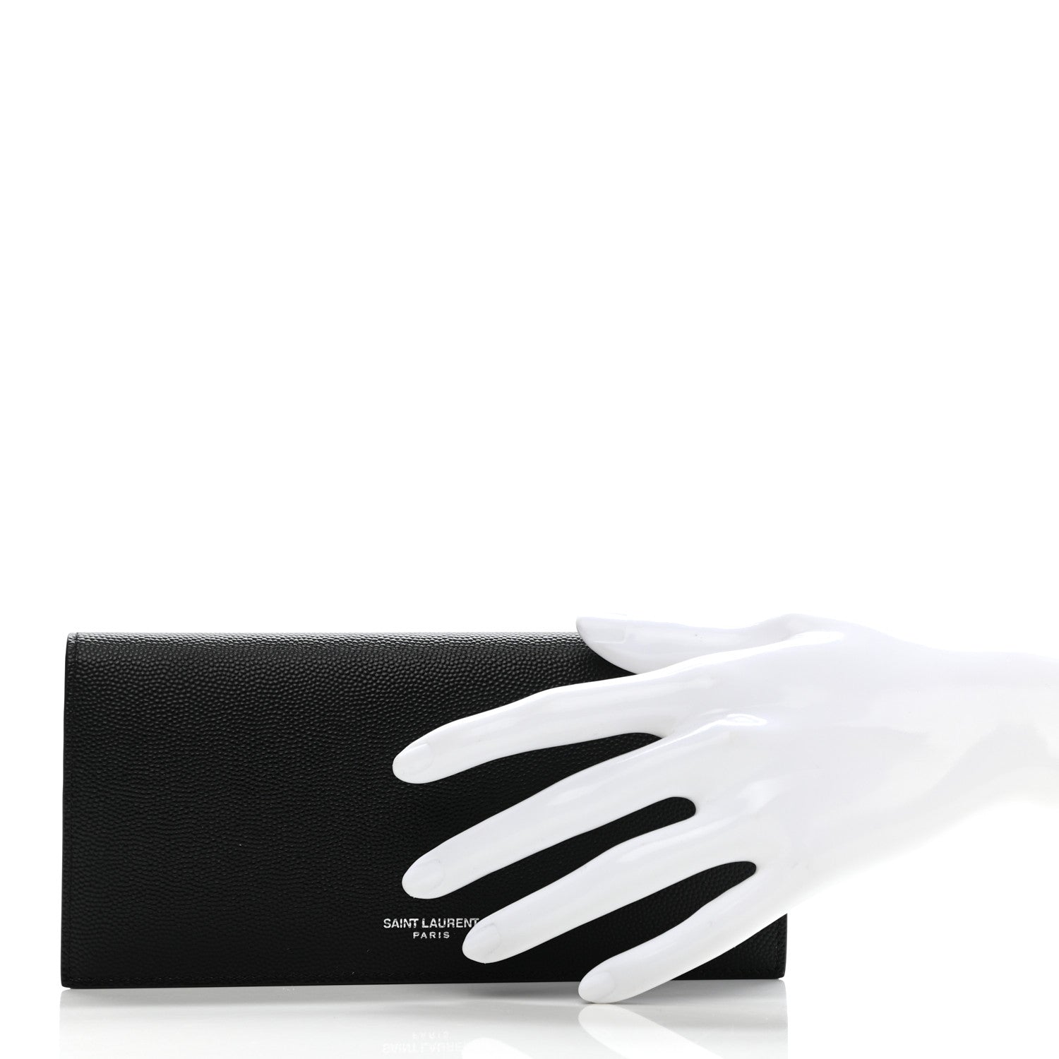 Saint Laurent Grain De Poudre Foldover Logo Wallet Black 2 of 9