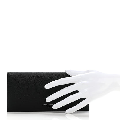 Saint Laurent Grain De Poudre Foldover Logo Wallet Black 2 of 9
