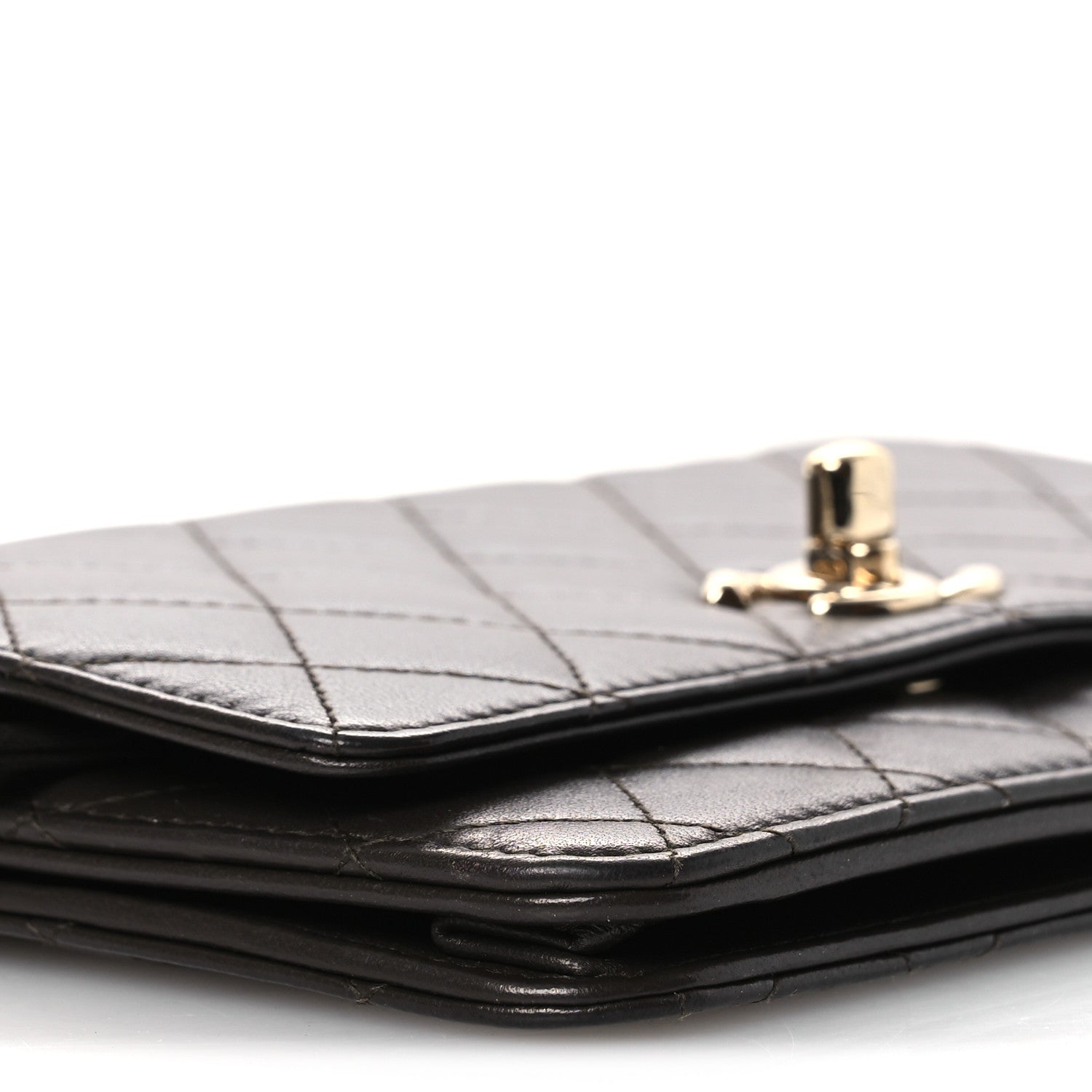 Chanel Lambskin Quilted Trendy CC Wallet On Chain WOC Dark Brown 10 of 14