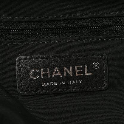 Chanel Aged Calfskin Chevron Large Soft Bowling Bag Black 6 of 10