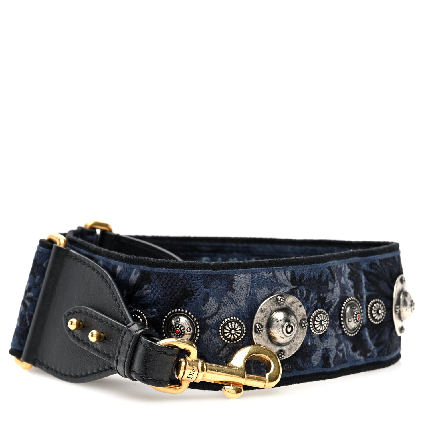 Christian Dior Canvas Embroidered Studded KaleiDiorscopic Adjustable Shoulder Strap Blue 1 of 3