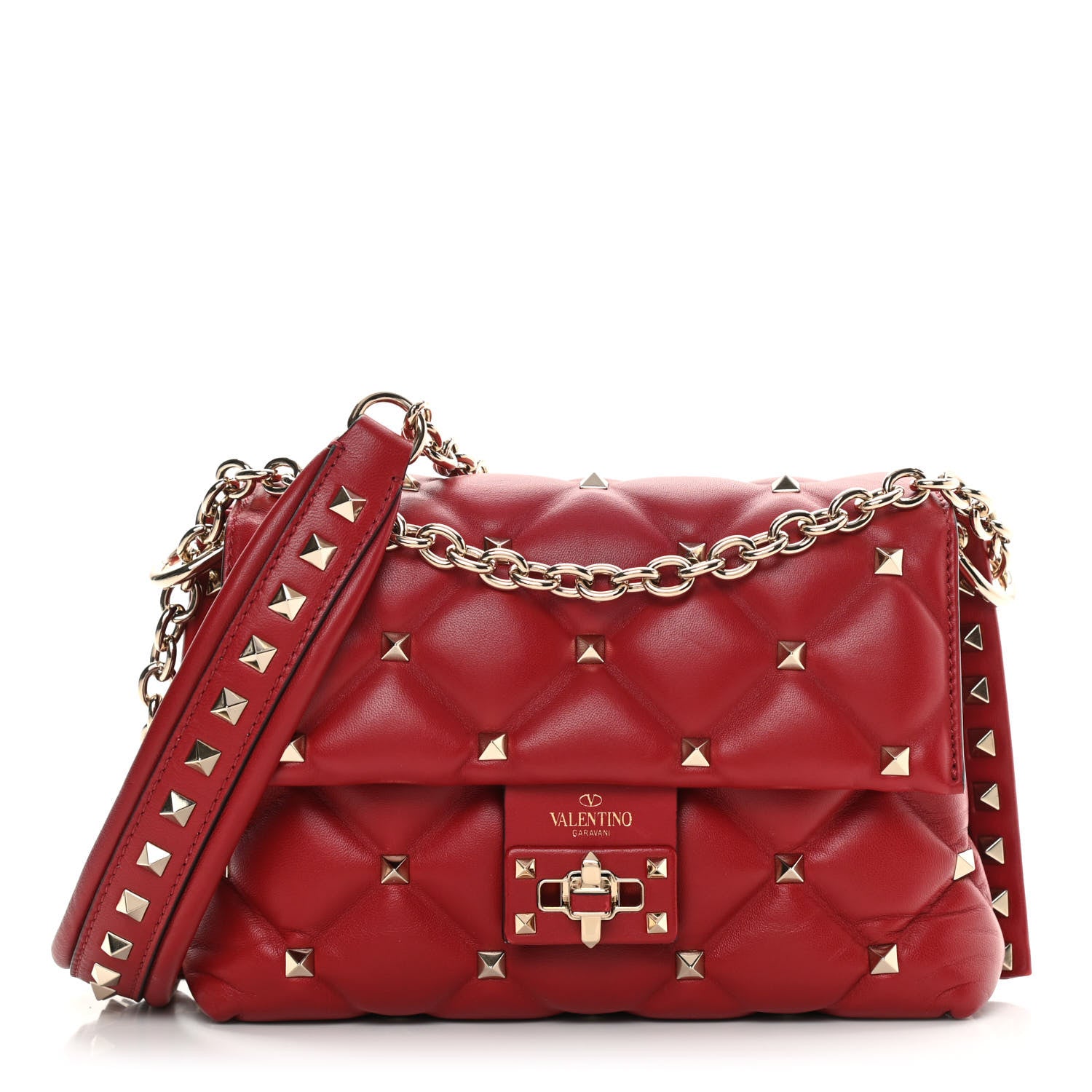 Valentino Garavani Nappa Small Candystud Crossbody Rosso Valentino 1 of 14