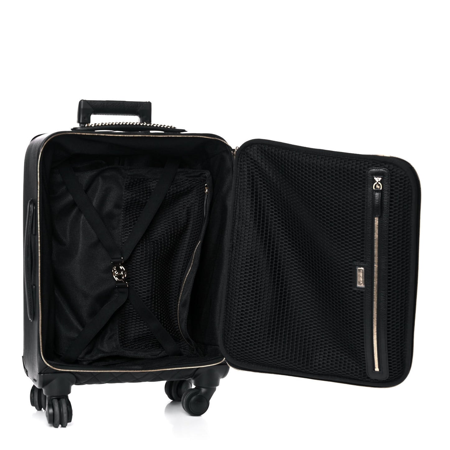 Calfskin Quilted Coco Case Trolley Black