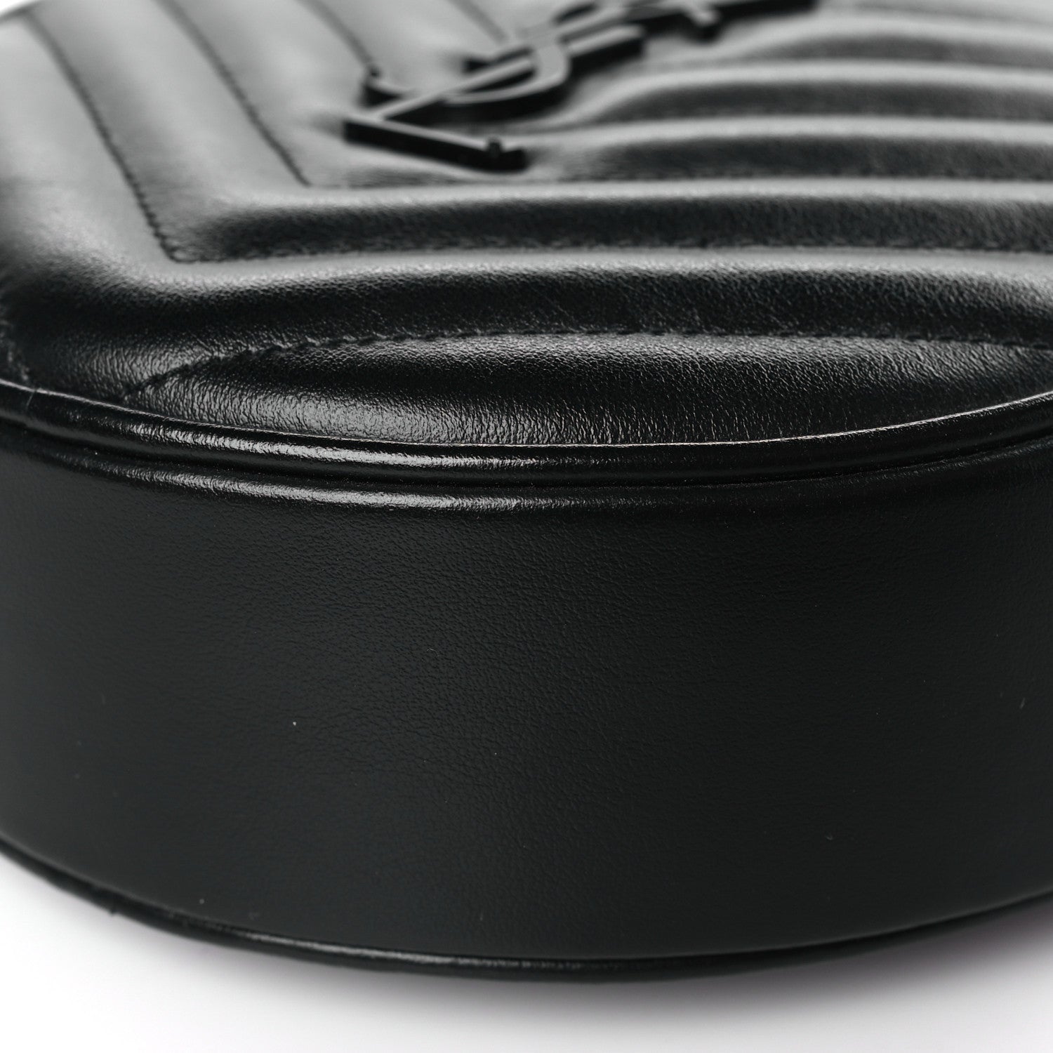Saint Laurent Calfskin Matelasse Chevron Round Vinyle Camera Bag Black 9 of 9