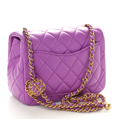 Chanel Lambskin Quilted Mini Pearl Crush Flap Purple 3 of 10