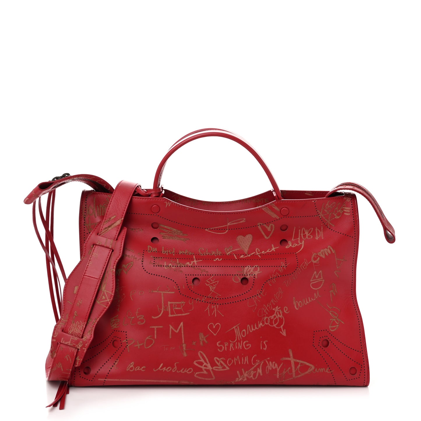 Calfskin Love Perforated Blackout Hardware City Rouge Profond