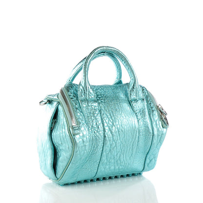 Alexander Wang Metallic Pebbled Lambskin Rocco Green Zinc Hardware 3 of 8