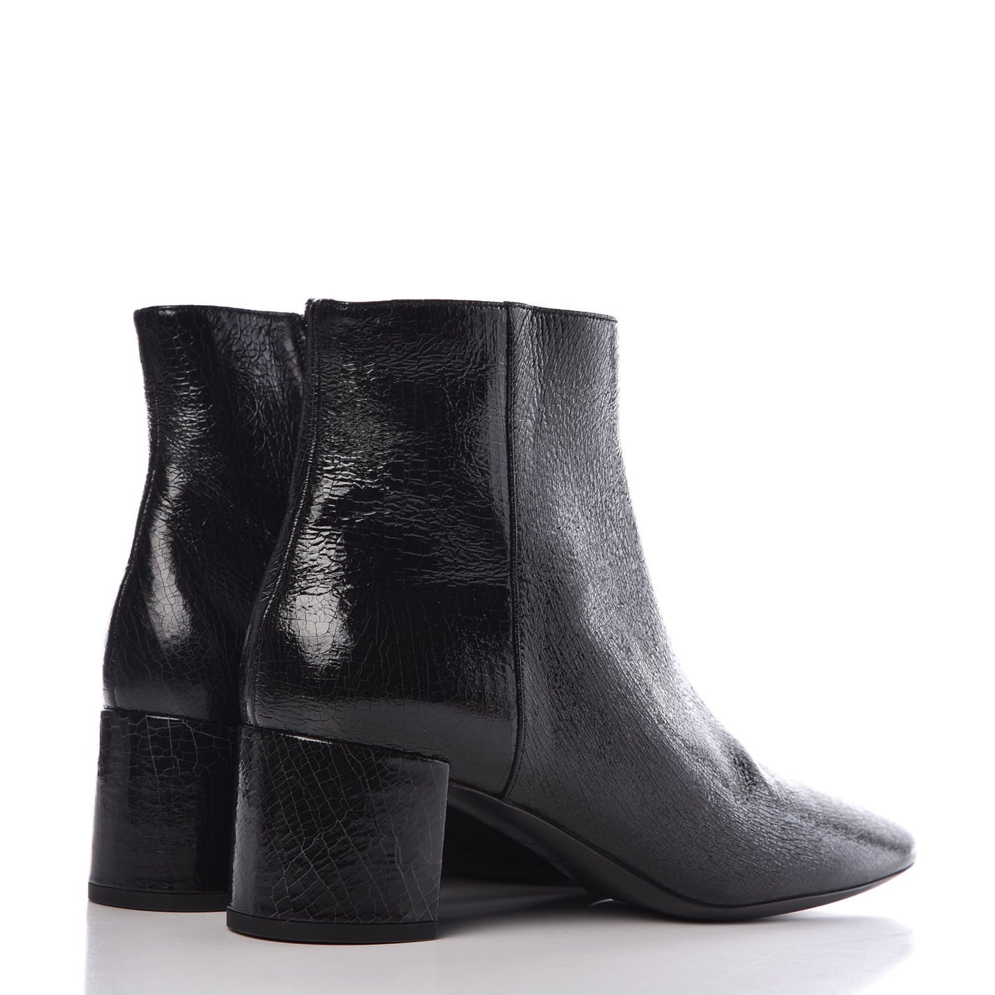 Metallic Crackled Lou Zip Bootie 39.5 Black