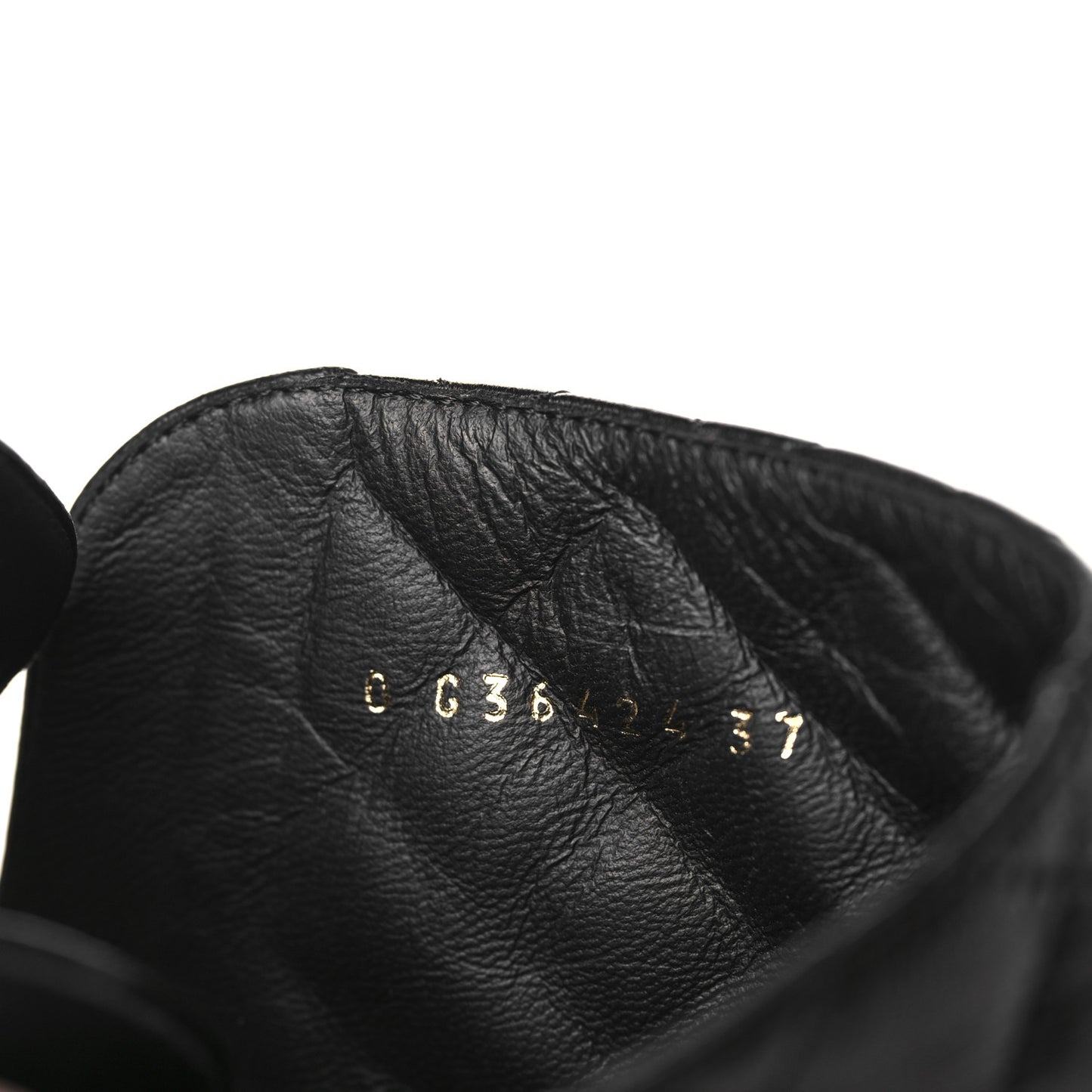Shiny Calfskin Quilted Lace Up Combat Boots 37 Black