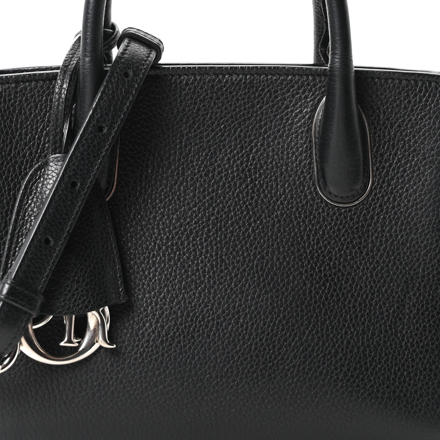 Christian Dior Grained Calfskin Small Open Bar Tote Black 8 of 10