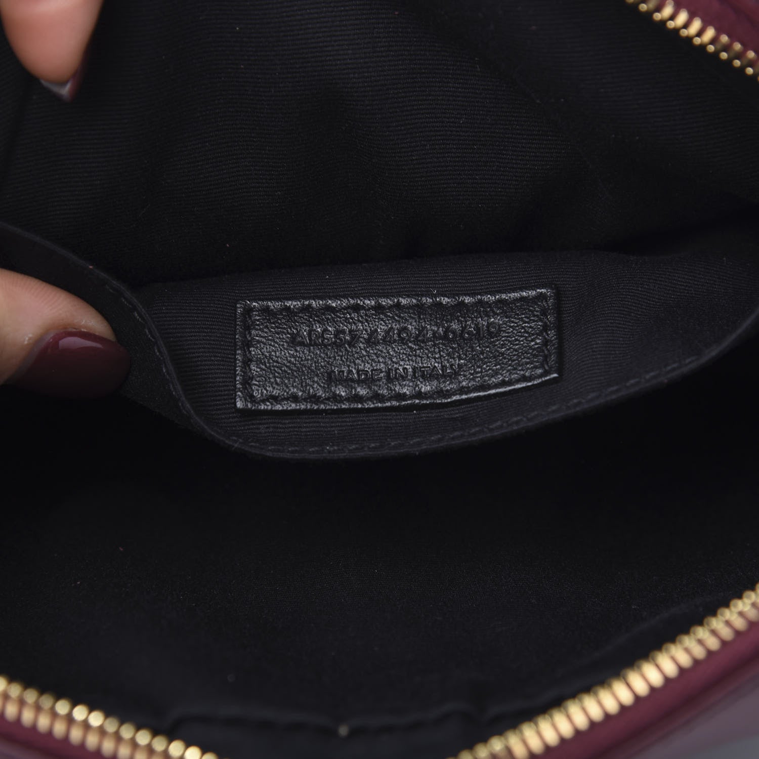Saint Laurent Calfskin Matelasse Monogram Lou Camera Bag Dark Legion Red 7 of 10