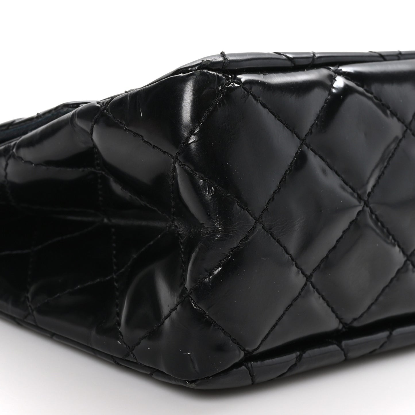 Patent Quilted 2.55 Reissue 227 Double Flap Black