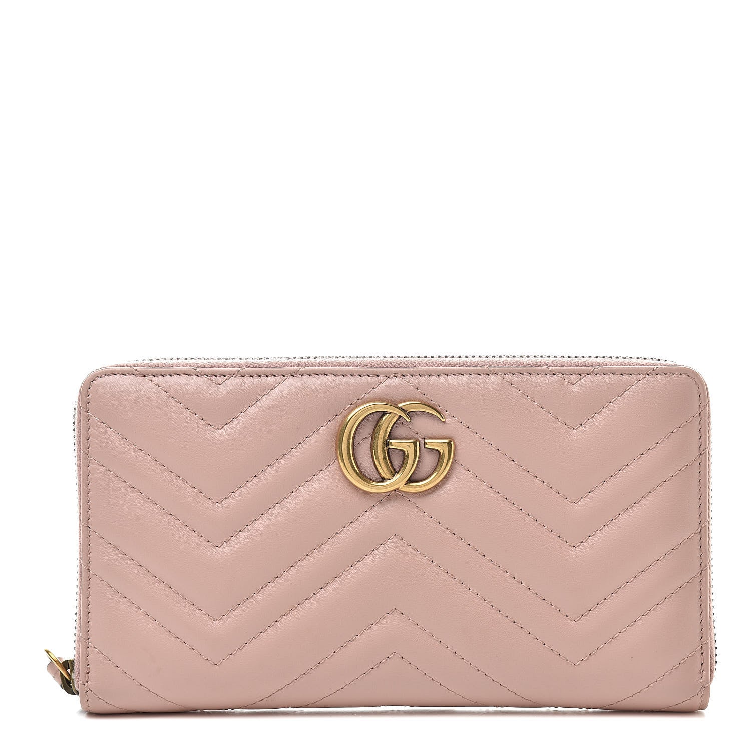 Gucci Calfskin Matelasse GG Marmont Zip Around Organizer Wallet Perfect Pink 1 of 11
