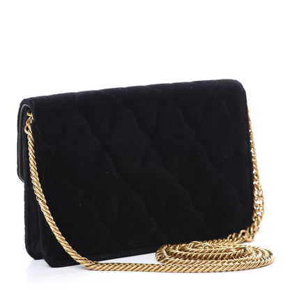 Balenciaga Velvet Mattress Quilted BB Wallet On Chain Black 2 of 13
