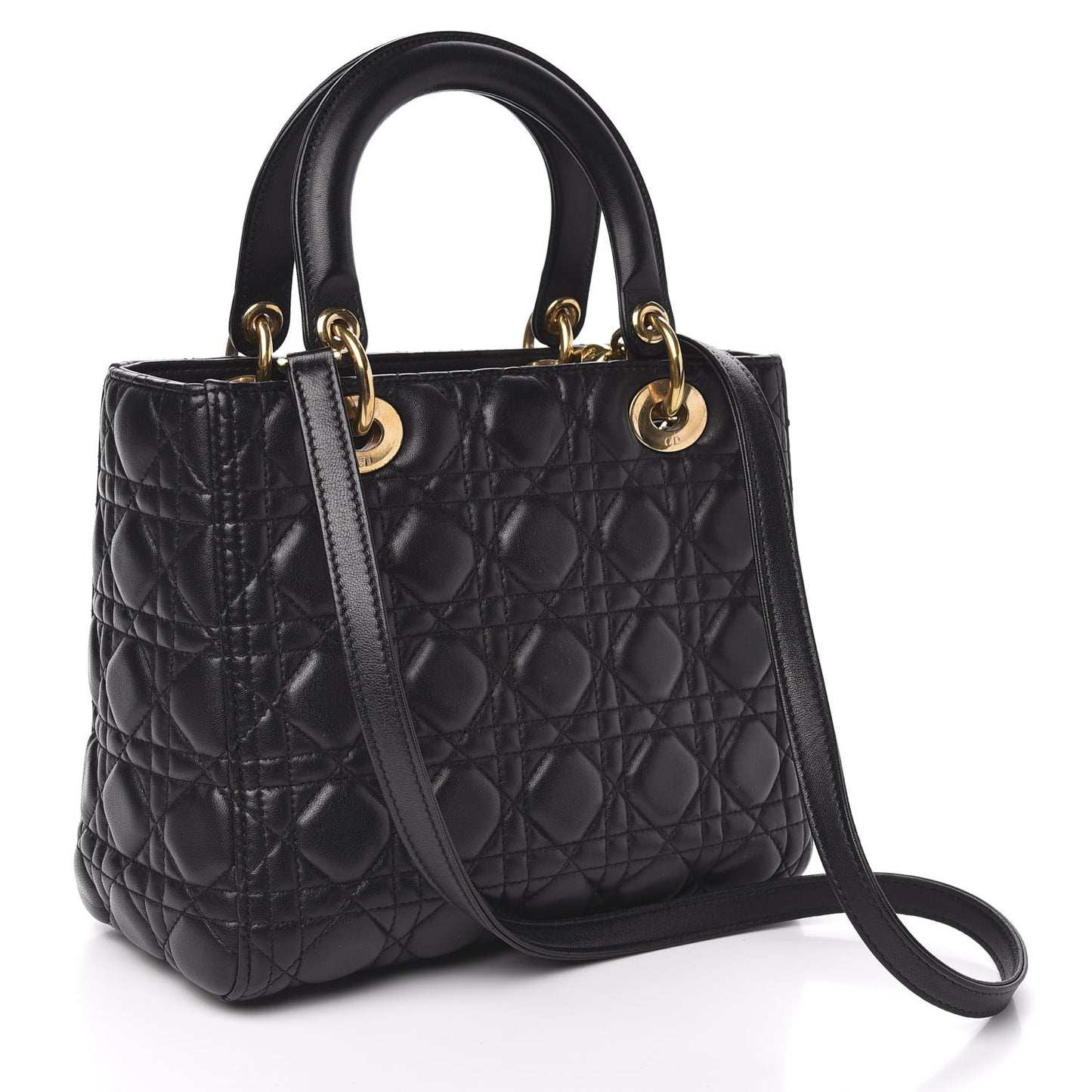 Lambskin Cannage Medium Lady Dior Black