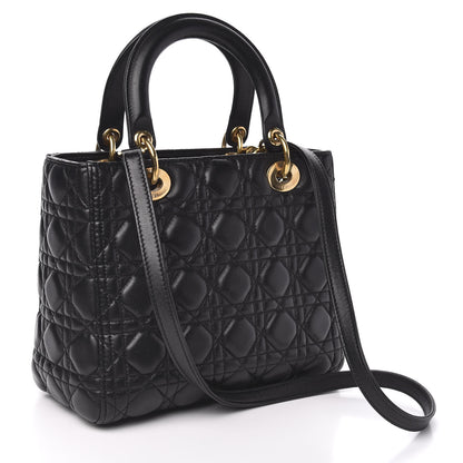 Christian Dior Lambskin Cannage Medium Lady Dior Black 3 of 11