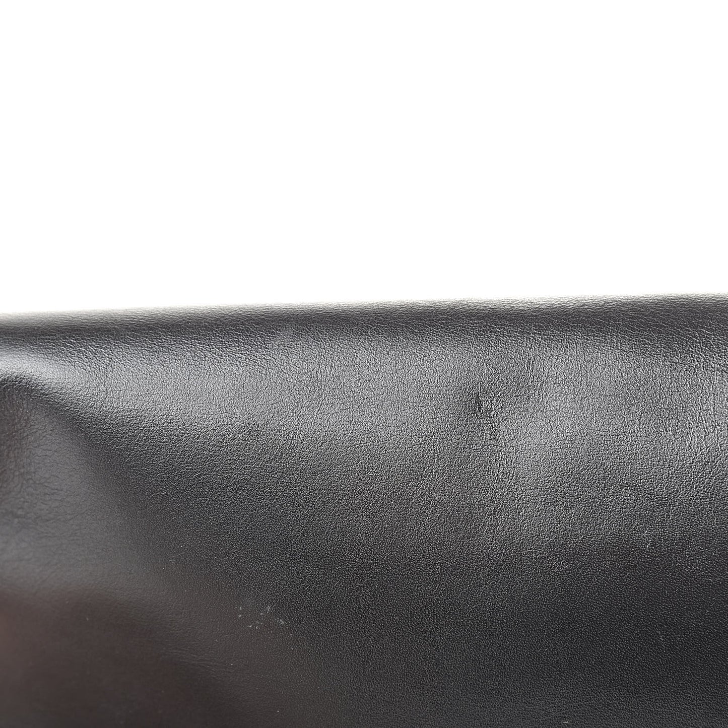 Smooth Calfskin Letters Fold-Over Clutch Black