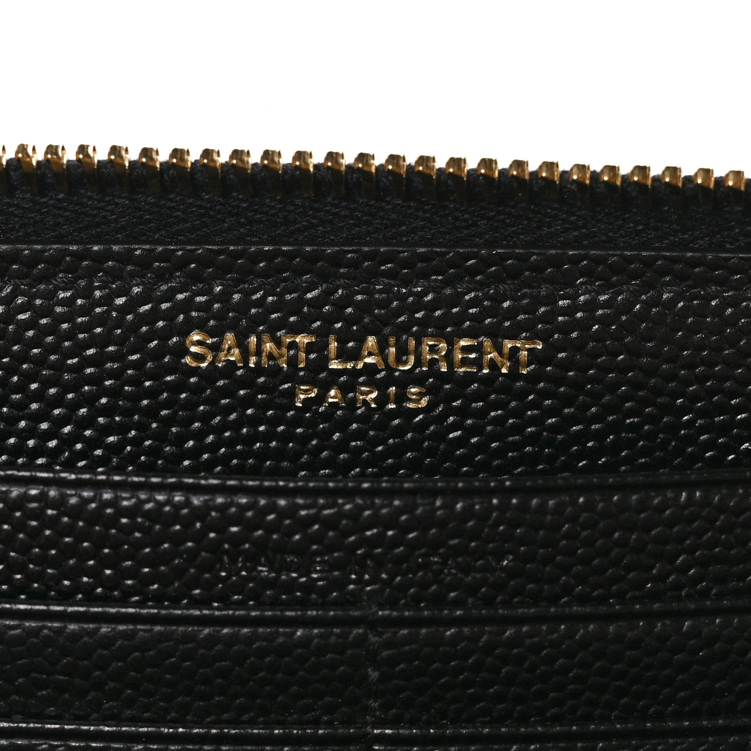 Saint Laurent Grain De Poudre Matelasse Chevron Monogram Zip Around Wallet Black 7 of 10