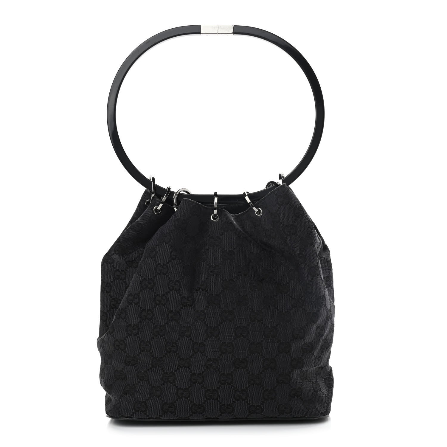 Gucci Monogram Loop Bucket Tote Black 1 of 11