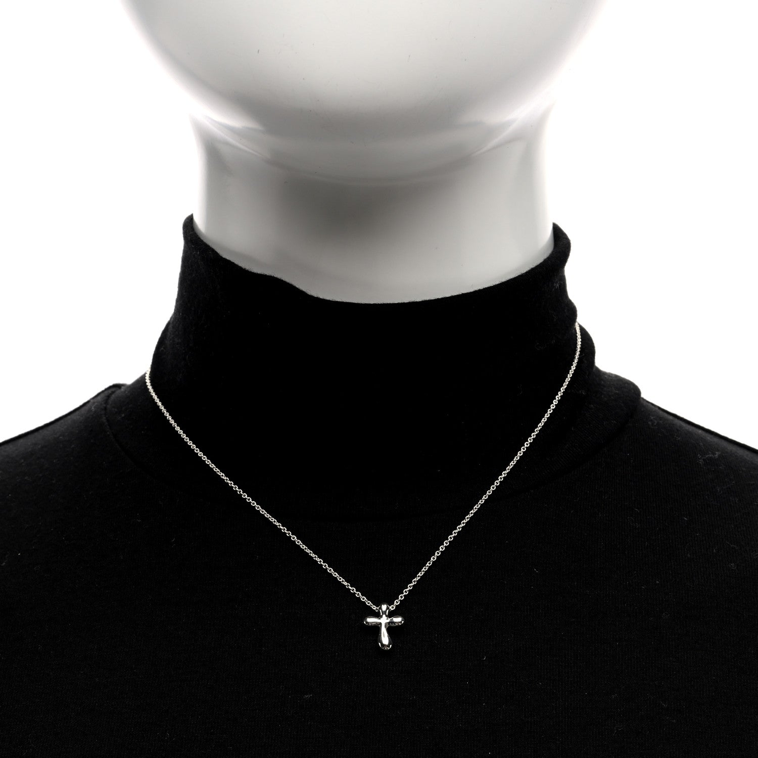 Tiffany Sterling Silver 12mm Elsa Peretti Cross Pendant Necklace