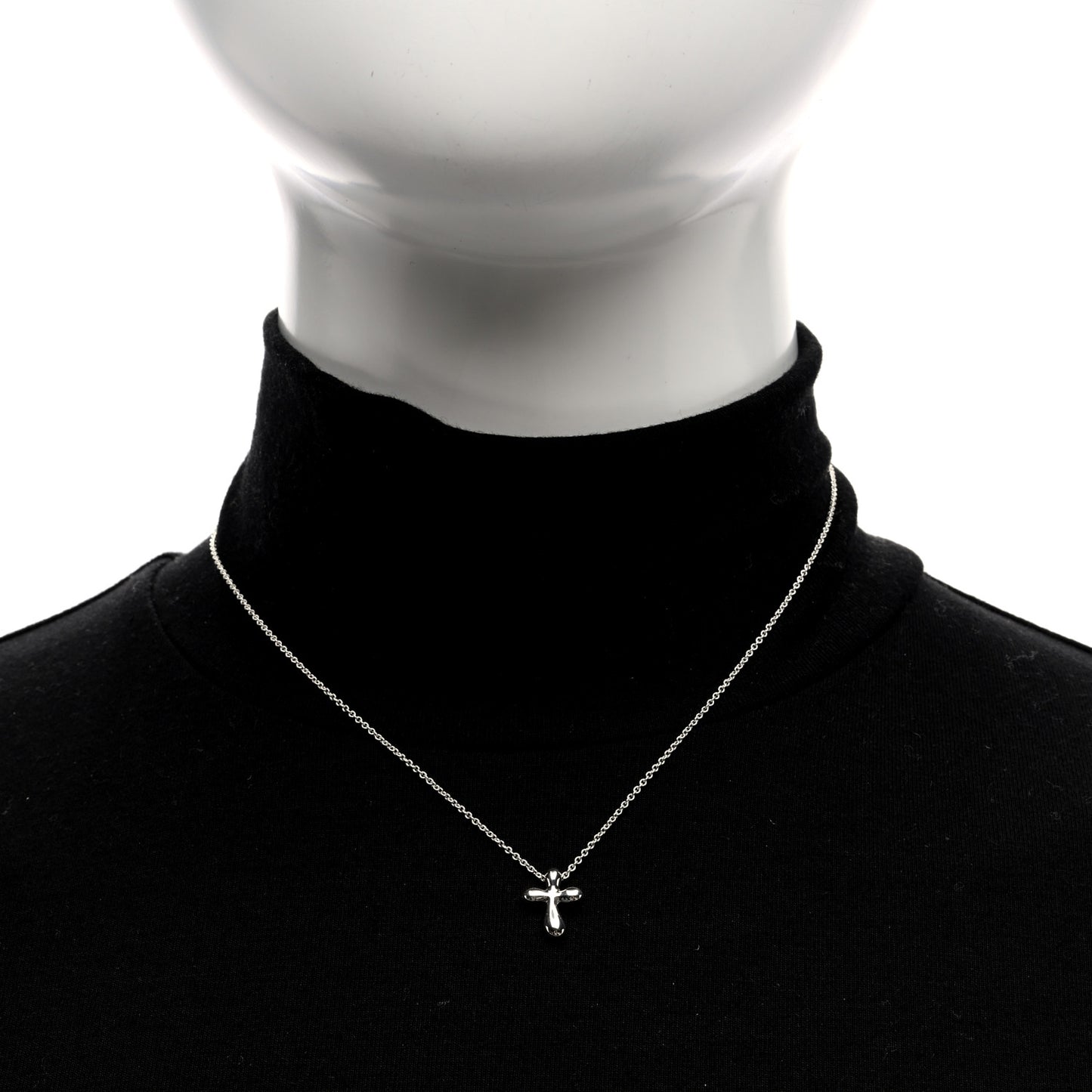 Sterling Silver 12mm Elsa Peretti Cross Pendant Necklace