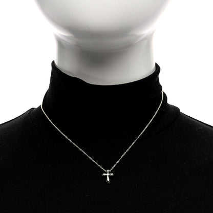 Tiffany Sterling Silver 12mm Elsa Peretti Cross Pendant Necklace 3 of 5