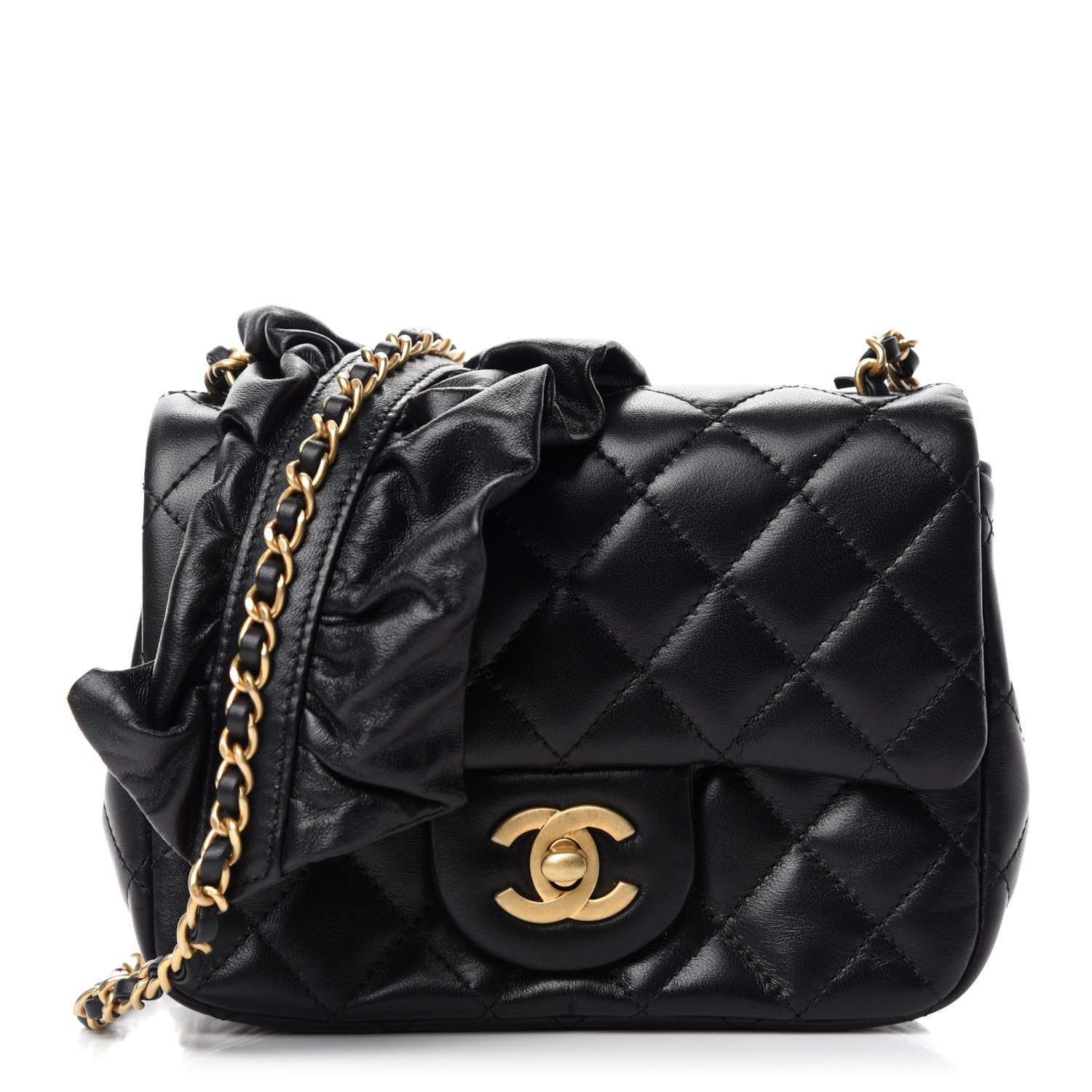 Chanel Lambskin Quilted Mini Romance Square Flap Black 1 of 11