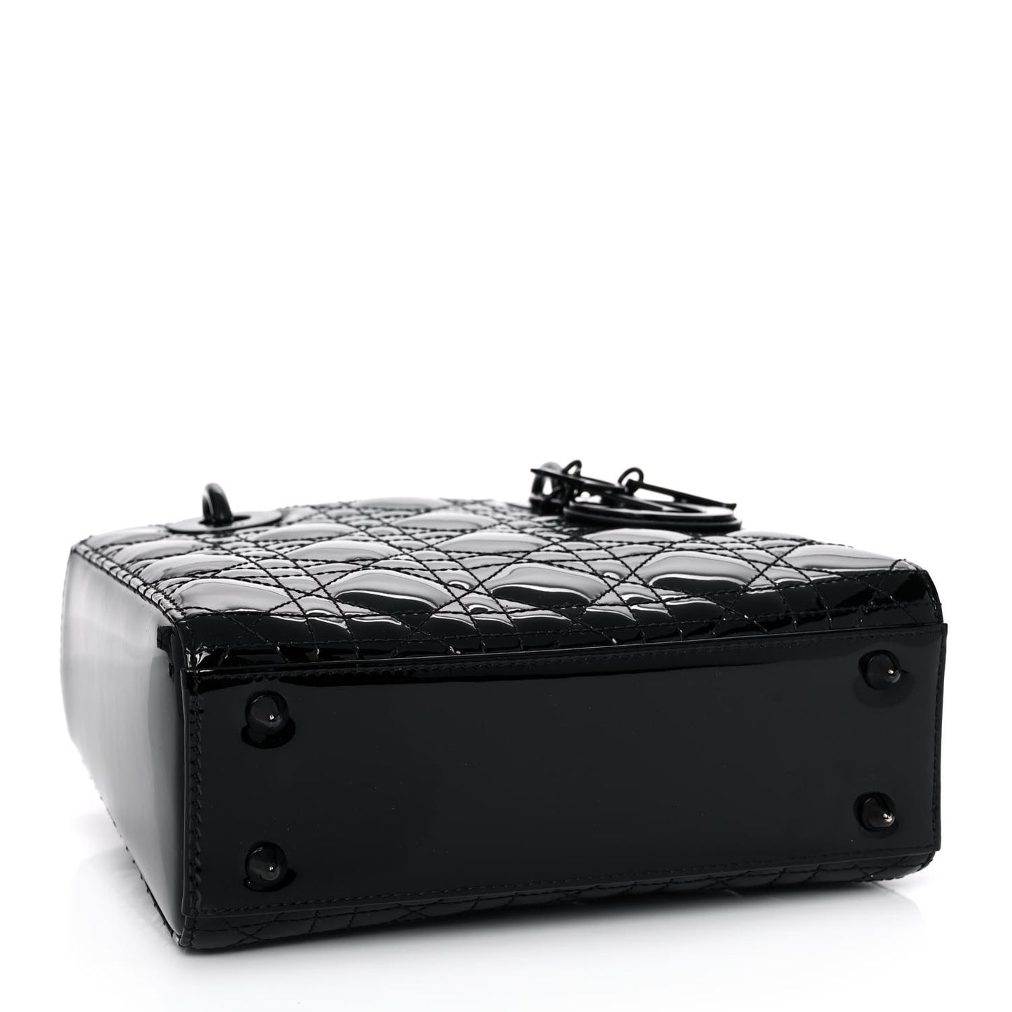 Patent Cannage Small Lady Dior Black