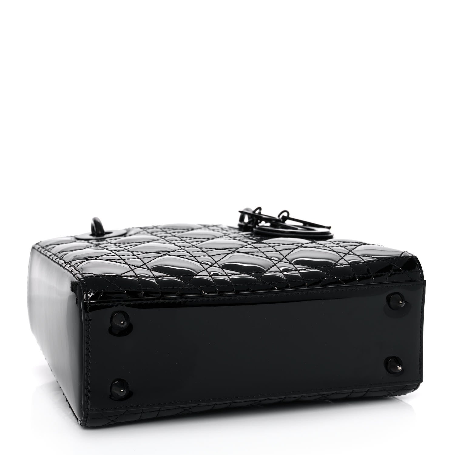 Christian Dior Patent Cannage Small Lady Dior Black 4 of 16