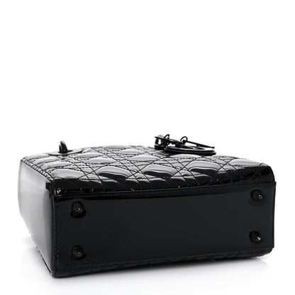 Christian Dior Patent Cannage Small Lady Dior Black 4 of 16