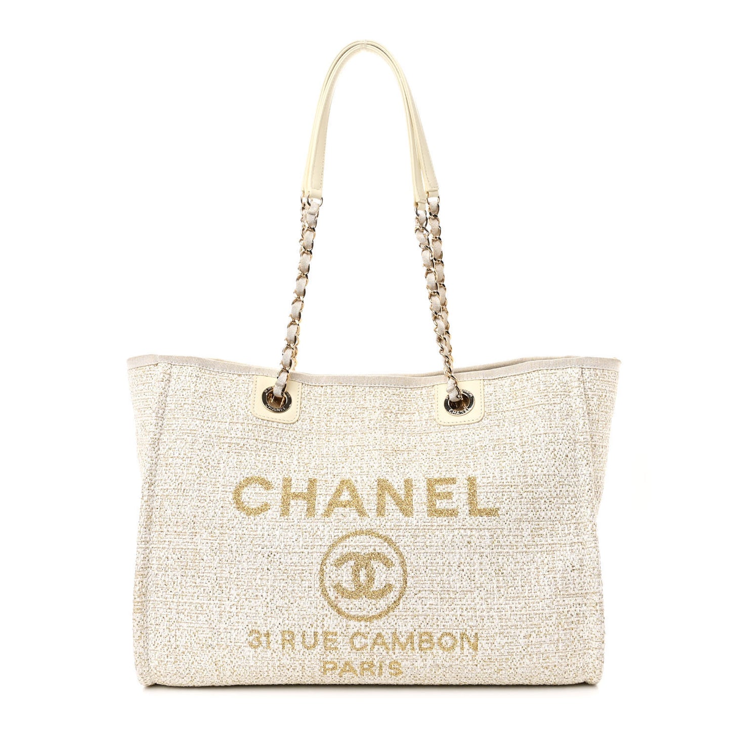 Woven Straw Raffia Small Deauville Tote Light Beige