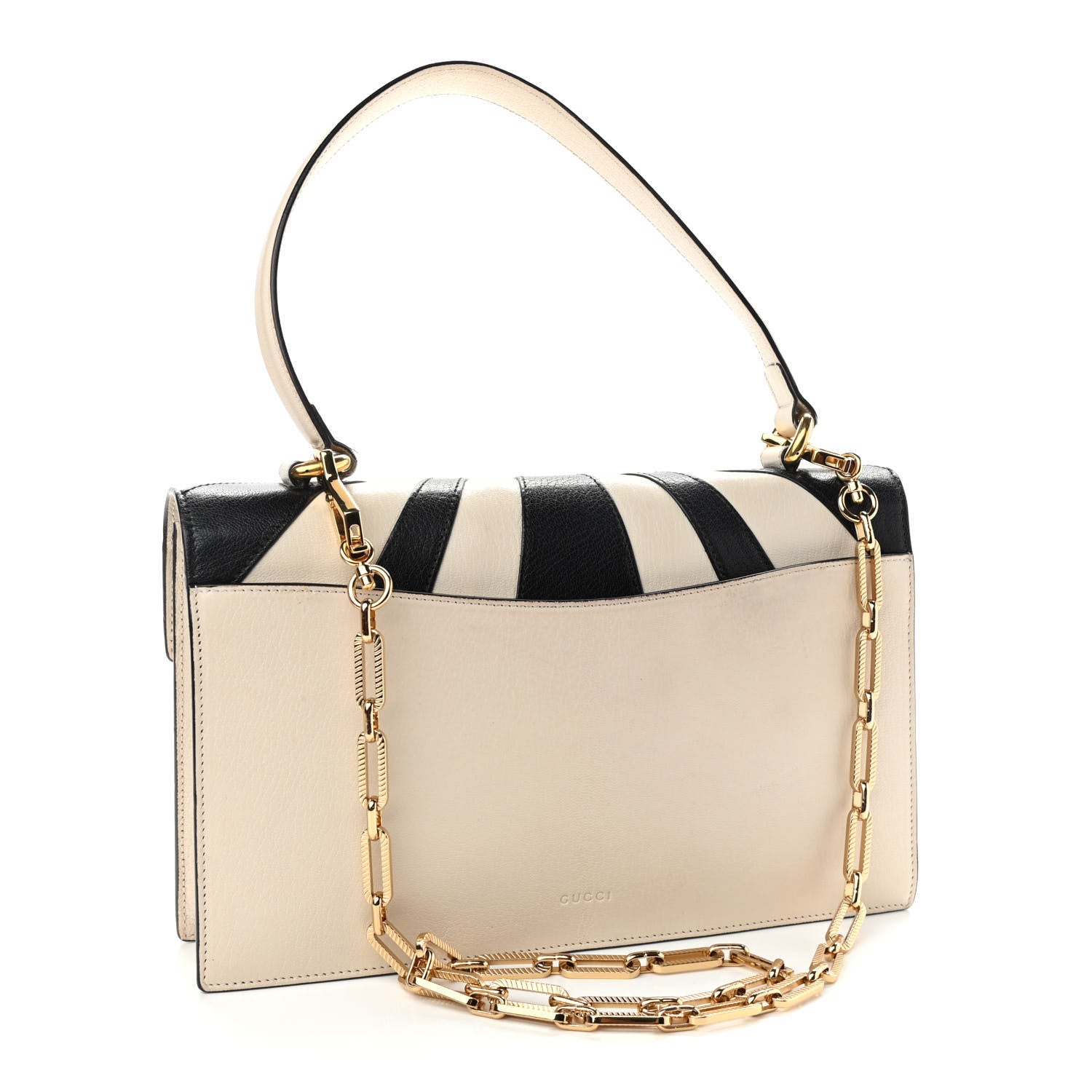 Gucci Calfskin Osiride Future Top Handle Bag Mystic White Hibiscus Red Black 3 of 14