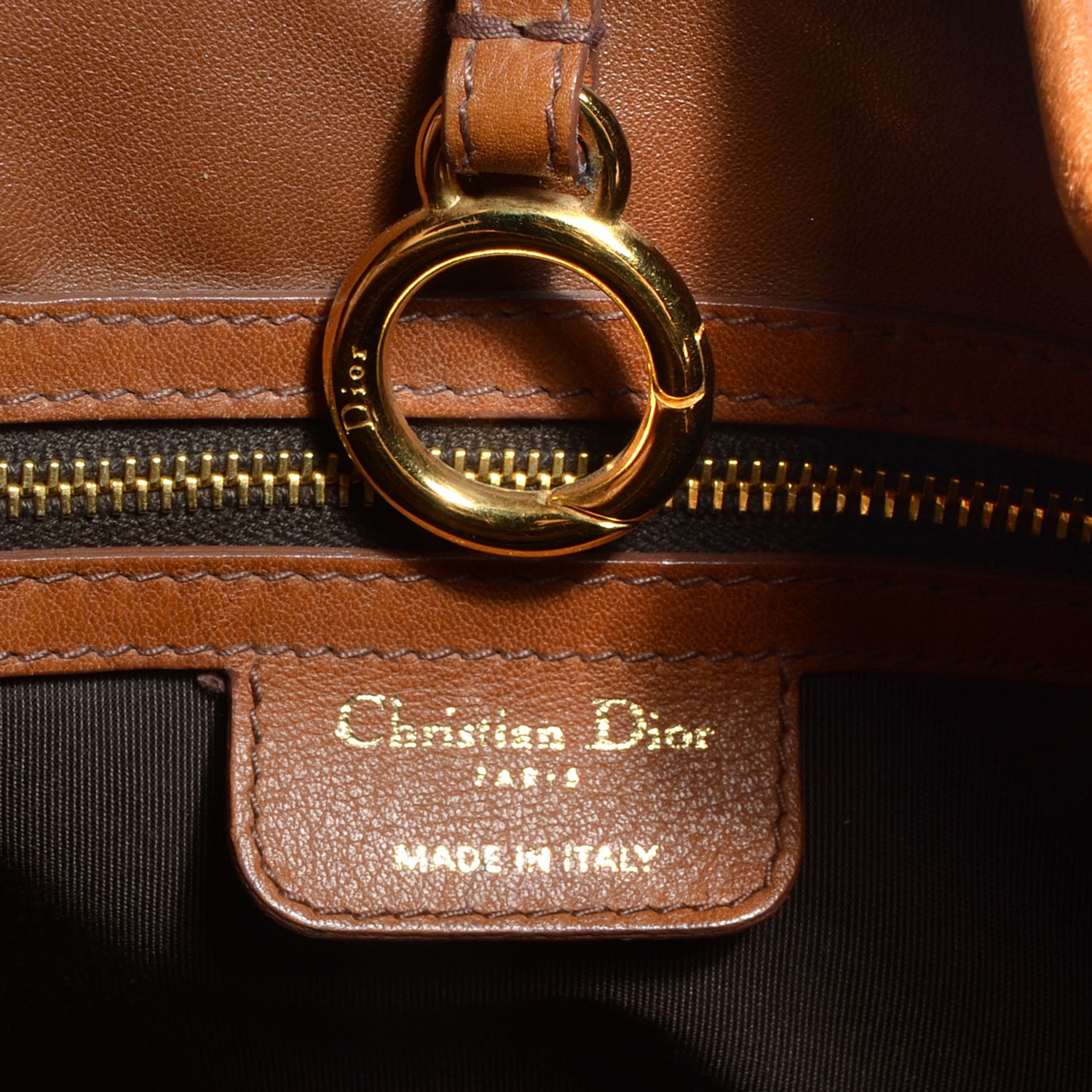 Christian Dior Calfskin 61 Medium Tote Brandy 6 of 7