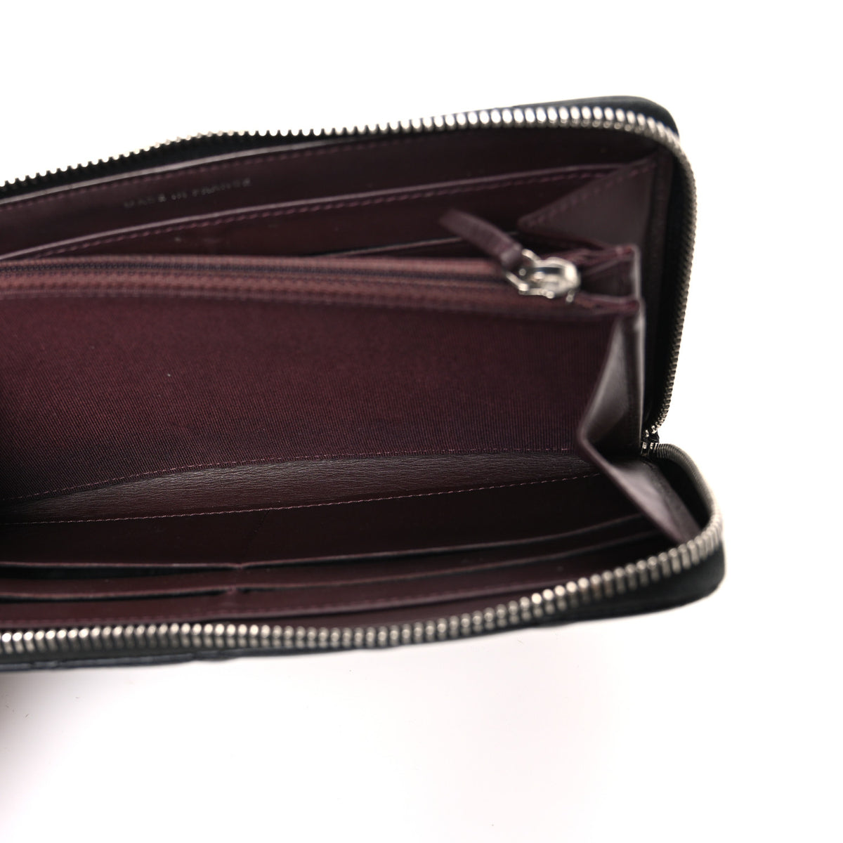 Caviar Quilted Large Gusset Zip Around Wallet Black