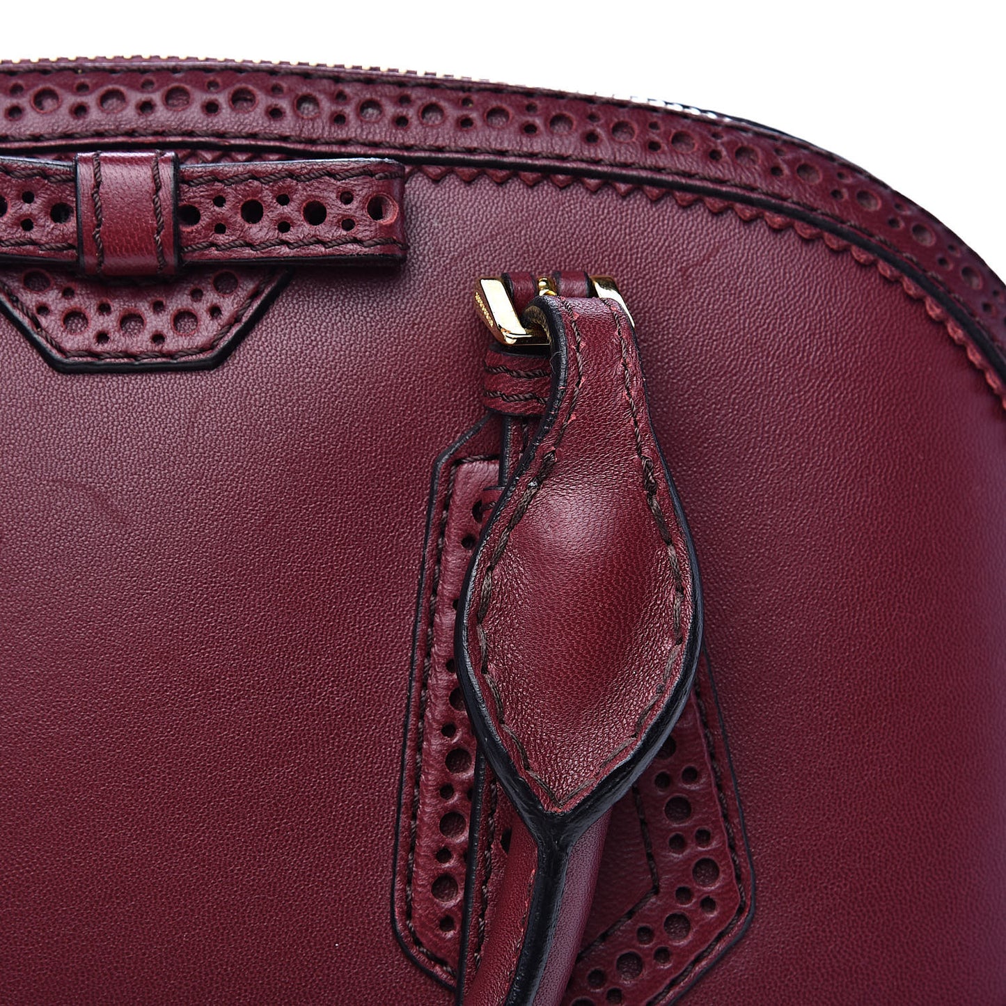 Calfskin Small Orchard Bowling Bag Burgundy Red