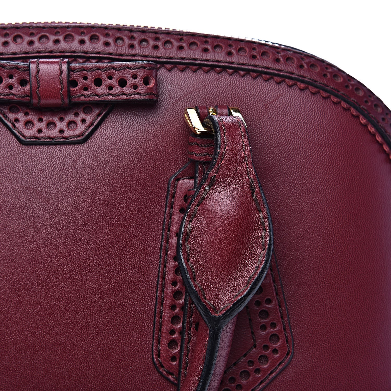 Burberry Calfskin Small Orchard Bowling Bag Burgundy Red 10 of 15