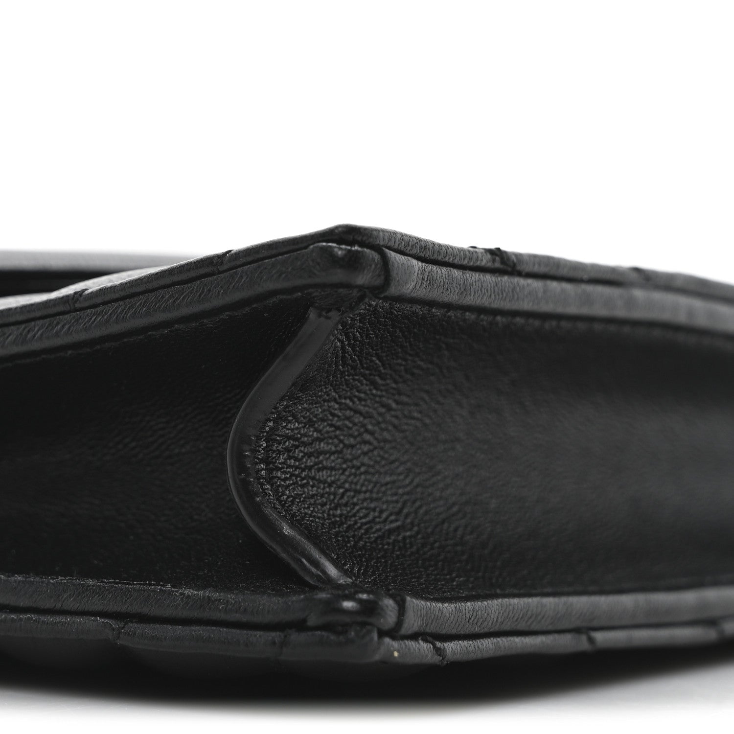 Saint Laurent Calfskin Matelasse Chevron Monogram Envelope Chain Wallet Black 9 of 10
