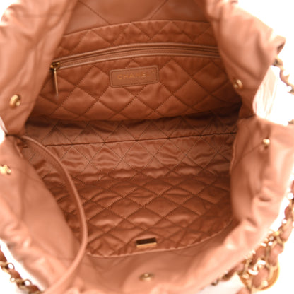 Chanel Shiny Calfskin Quilted Small Chanel 22 Camel 6 of 11
