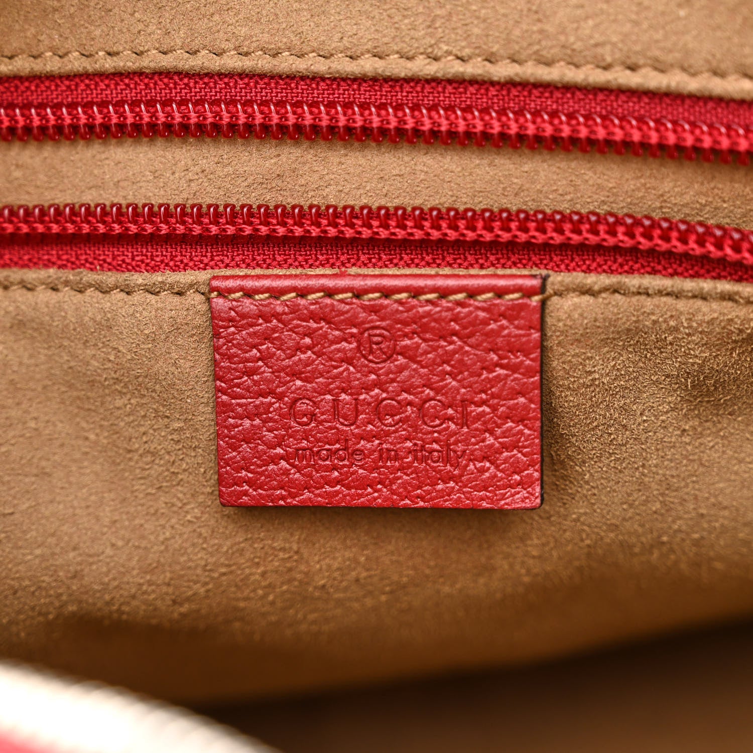 Gucci GG Supreme Monogram Tian Web Camera Bag Beige Multicolor Red 6 of 14