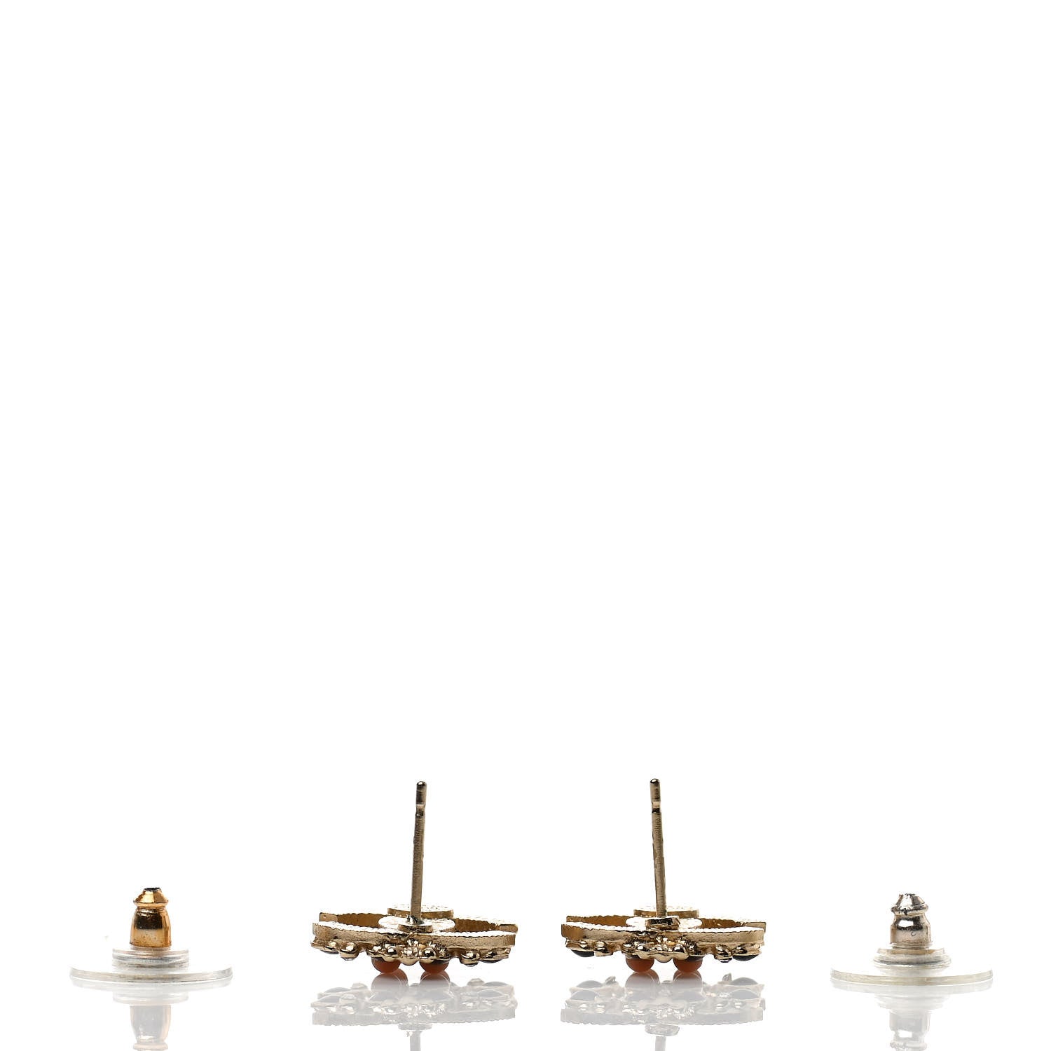 Chanel Crystal Gripoix CC Earrings Gold Multicolor 3 of 4