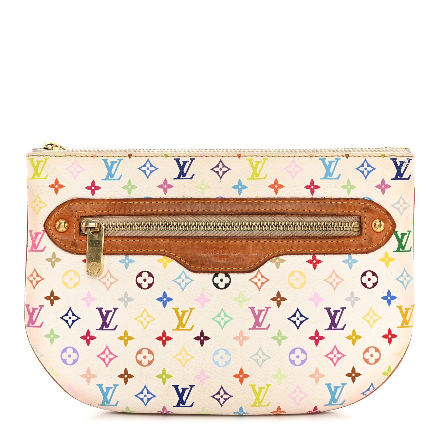 Monogram Multicolor Pochette Plate GM White