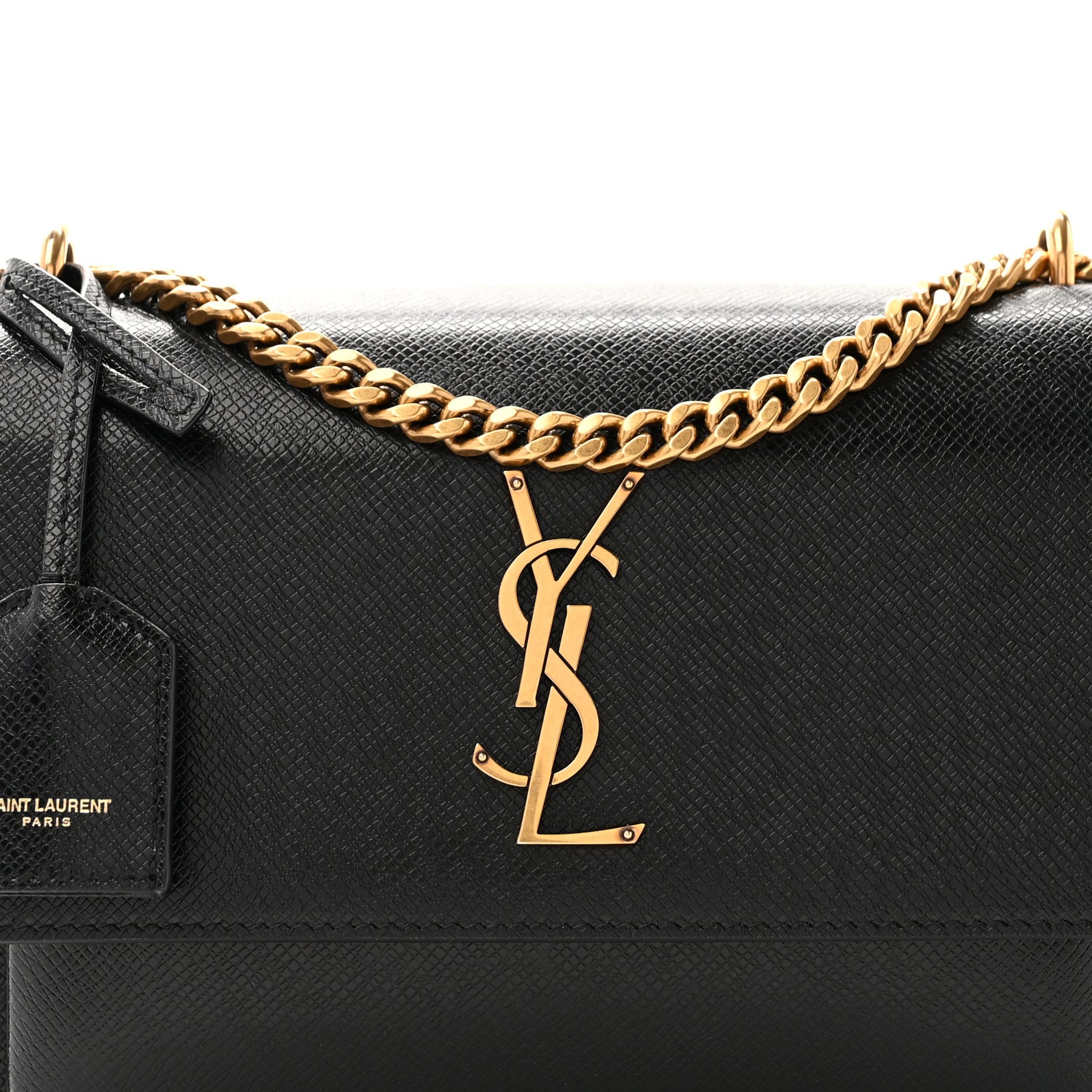 Saint Laurent Coated Bark Calfskin Medium Monogram Sunset Black 7 of 9