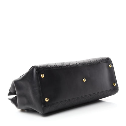Gucci Guccissima Signature Large Shoulder Tote Bag Black 4 of 10