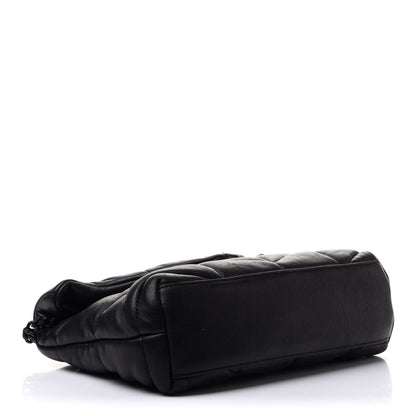 Saint Laurent Lambskin Quilted Toy Loulou Puffer Monogram Chain Satchel Black 4 of 16