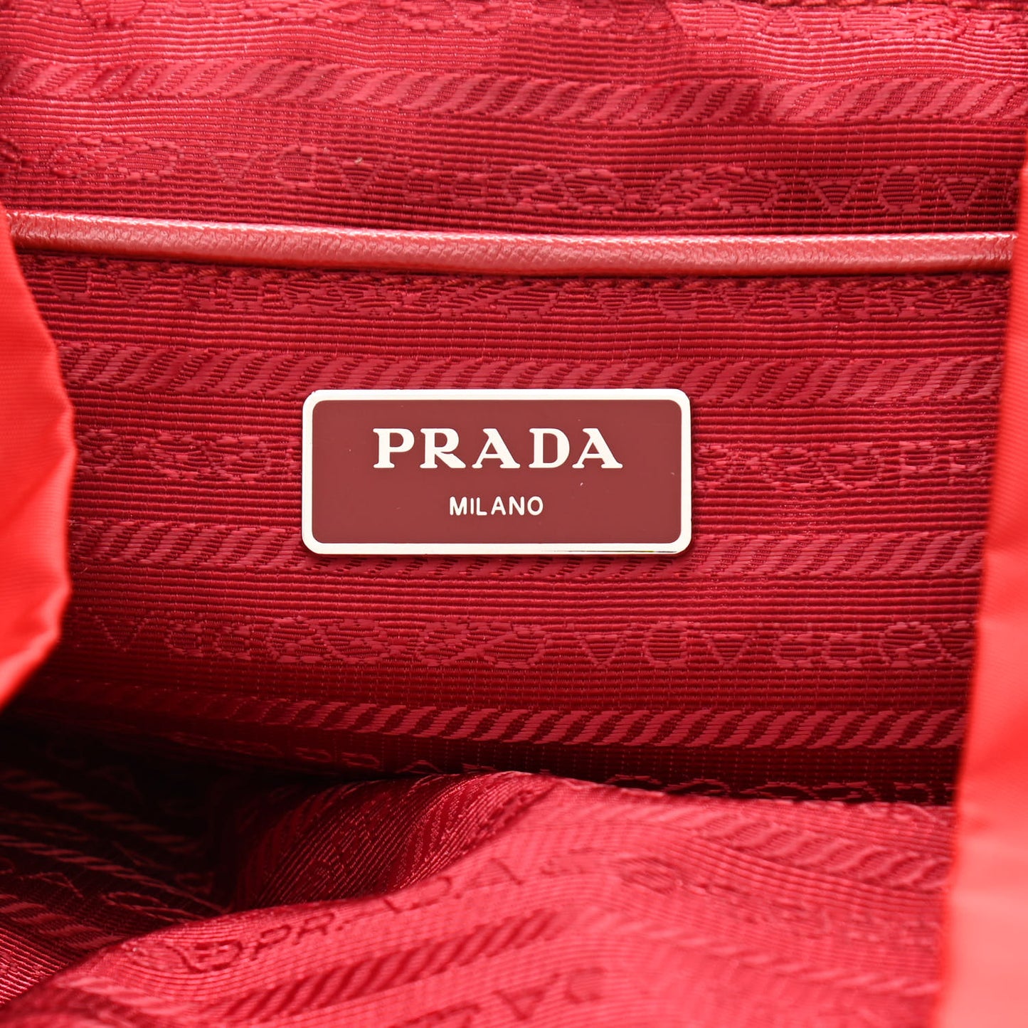 Tessuto Nylon Saffiano Vela Medium Backpack Rosso
