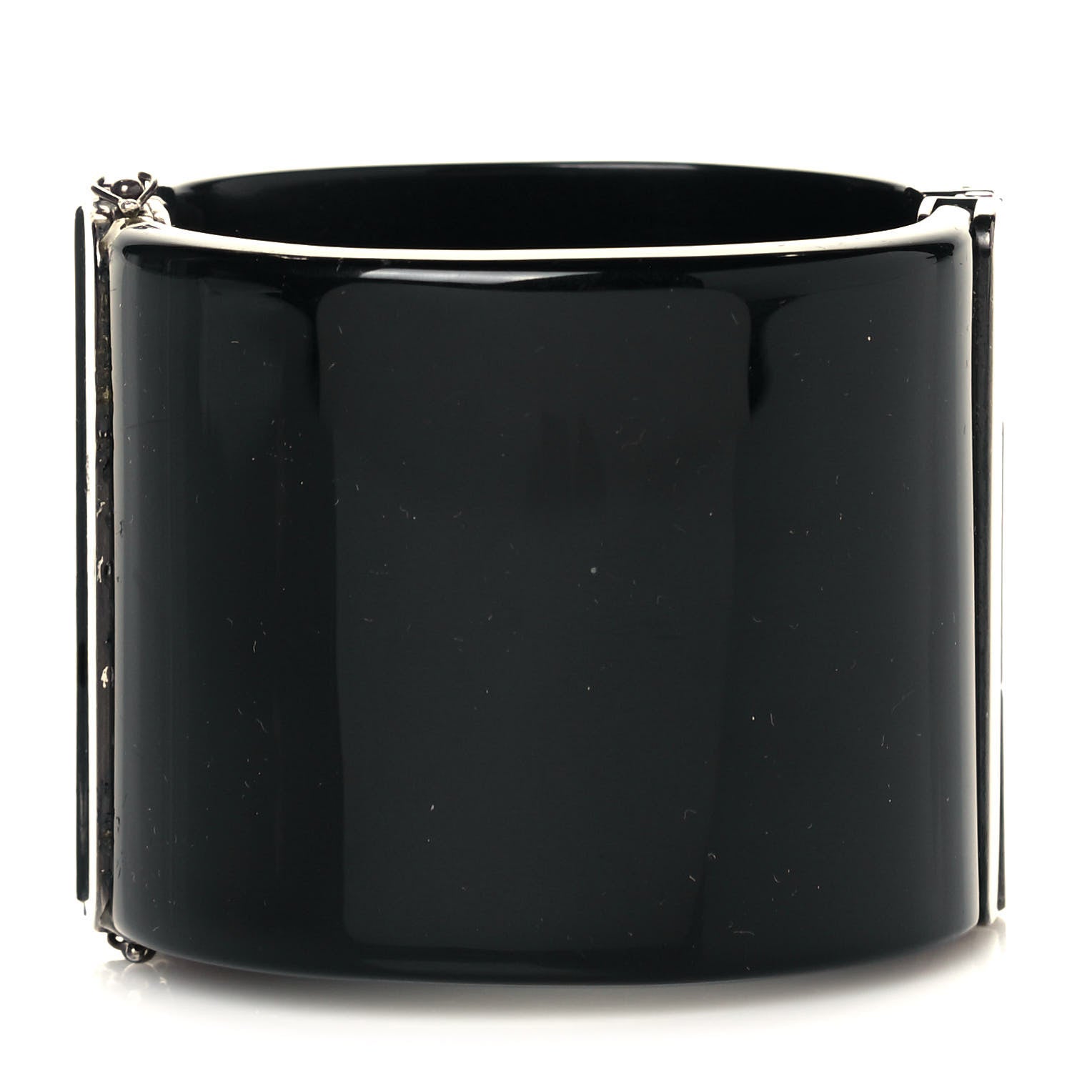 Chanel Crystal Marquise CC Logo Cuff Bracelet Black Multicolor 3 of 9